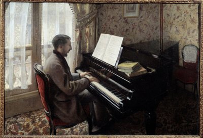 Um jovem a tocar piano. Pintura de Gustave Caillebotte (1848-1894) de Gustave Caillebotte