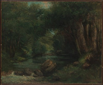 Um ribeiro na floresta de Gustave Courbet