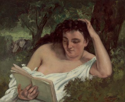 Uma jovem lendo de Gustave Courbet