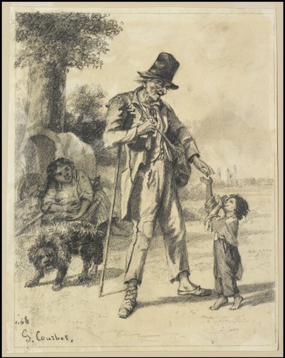 Esmola de um mendigo em Ornans, 1868 de Gustave Courbet