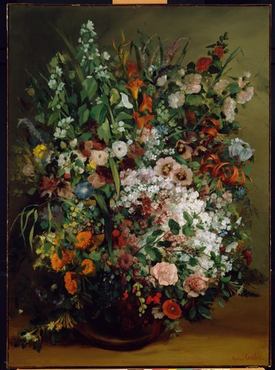 Buquê de flores em um vaso de Gustave Courbet