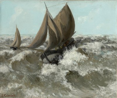 O veleiro (vista do mar). Por volta de 1869 de Gustave Courbet