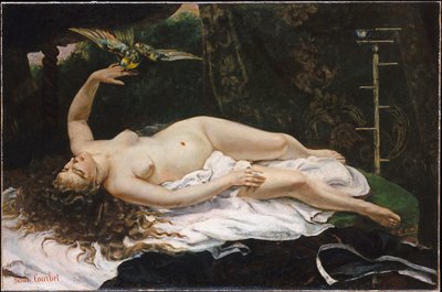 Francês:  La Femme au perroquet Mulher com um papagaio de Gustave Courbet
