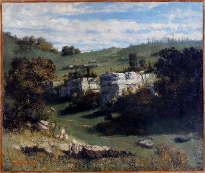 Francês: Paysage du Jura
Alemão: Landschaft des Jura de Gustave Courbet