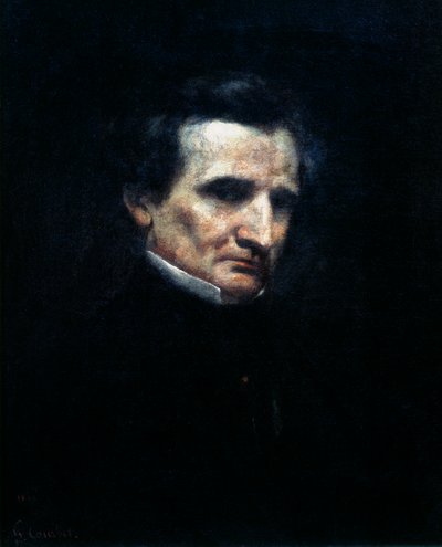 Hector Berlioz, compositor romântico francês, 1850 de Gustave Courbet