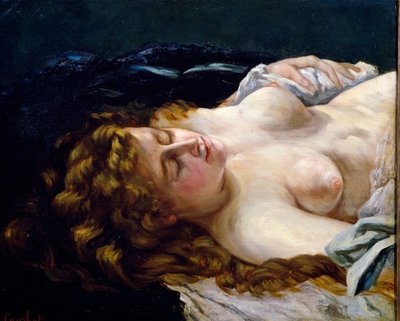 "Jovem ruiva adormecida" Pintura de Gustave Courbet (1819-1877) de Gustave Courbet