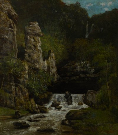 Paisagem com uma Cascata de Gustave Courbet