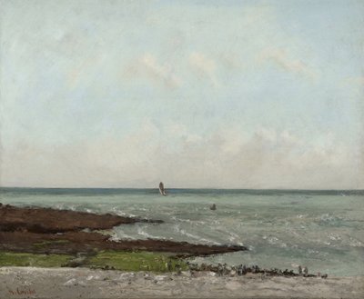 Lavadeiras na maré baixa, Étretat, 1866 ou 1869 de Gustave Courbet