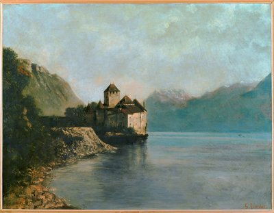 Le Chateau de Chillon - Castelo de Chillon (tela) de Gustave Courbet