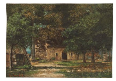 O jardim de Madre Toutain em Honfleur, c.1859-61 de Gustave Courbet