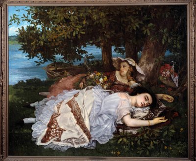 Les damoiselles des Banks de Seine Painting de Gustave Courbet (1819-1877) de Gustave Courbet