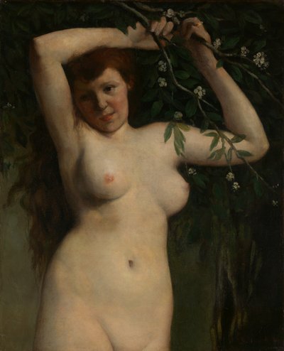 Nu com ramo de flores, 1863. de Gustave Courbet