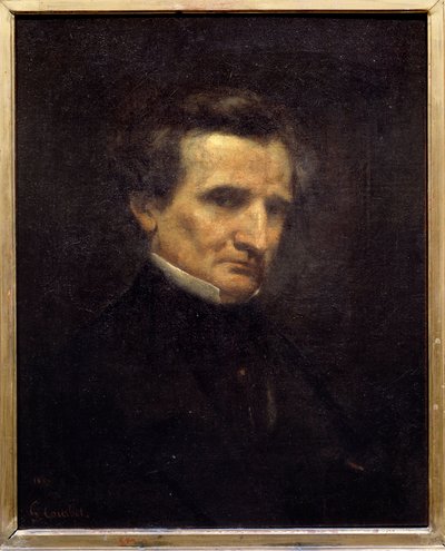 Retrato de Hector Berlioz (1803-1869), compositor francês. Pintura de Gustave Courbet (1819-1877) de Gustave Courbet