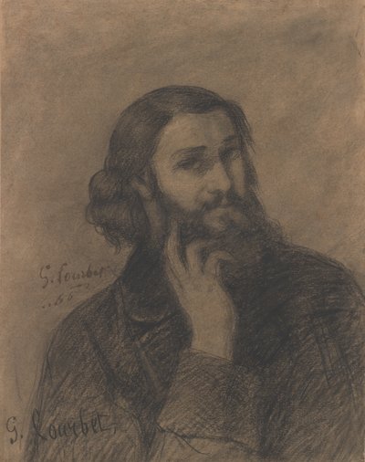 Auto-retrato, c.1866 (lápis) de Gustave Courbet