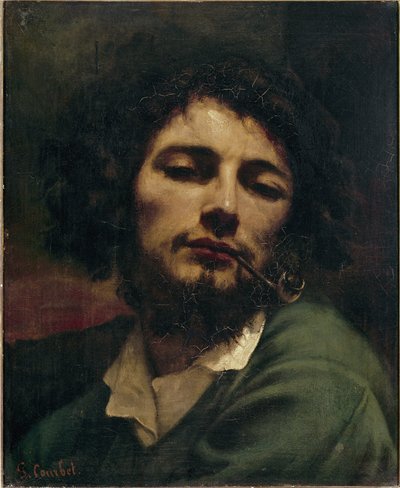 Auto-retrato ou o homem com o cachimbo Pintura de Gustave Courbet de Gustave Courbet