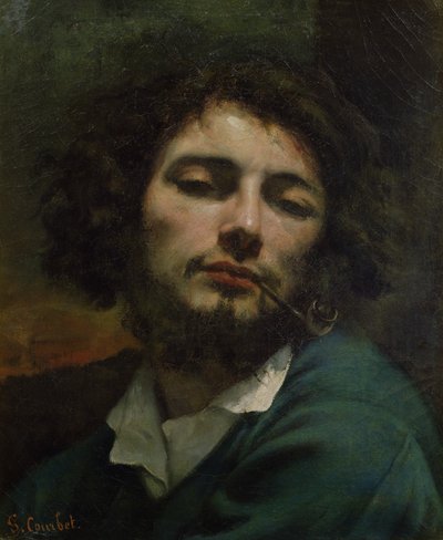 Auto-retrato ou, O Homem com um Cachimbo, c.1846 (óleo sobre tela) de Gustave Courbet