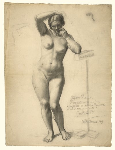 Nu feminino em pé de Gustave Courbet
