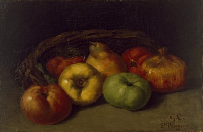Natureza morta com maçãs, pêras e romãs de Gustave Courbet