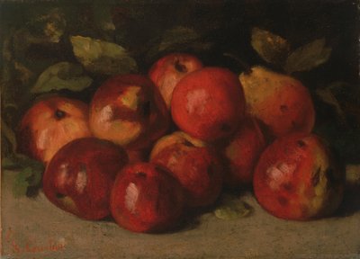 Natureza morta com maçãs e uma pera de Gustave Courbet