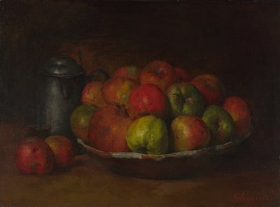 Ainda vida com maçãs e uma romã, 1871-1872 de Gustave Courbet
