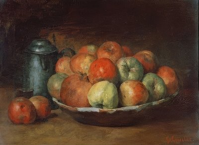 Natureza morta com maçãs e uma romã. 1871-72 de Gustave Courbet