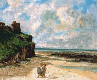 A praia de Saint-Aubin-sur-Mer de Gustave Courbet