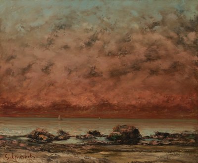 Os rochedos negros em Trouville de Gustave Courbet