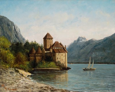 O Castelo de Chillon, à noite, c.1872 de Gustave Courbet
