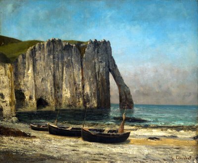 Os penhascos em Étretat, 1869. de Gustave Courbet