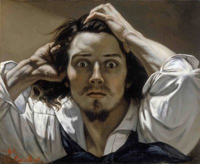 O auto-retrato do homem desesperado de Gustave Courbet