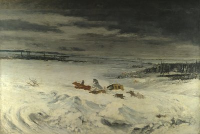 A Diligência na Neve, 1860 de Gustave Courbet