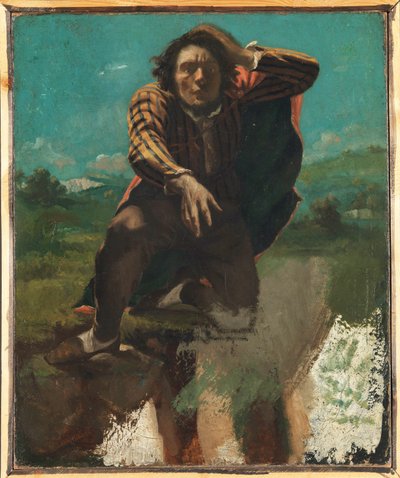 The Mad Man with Fear, c.1844 (óleo sobre tela) de Gustave Courbet