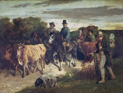 Os camponeses de Flagey retornando da feira de Gustave Courbet