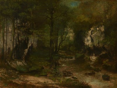 The Stream (O Riacho do Puits-Noir; vale do rio Loue) de Gustave Courbet