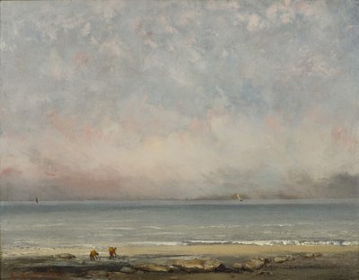 A praia de Trouville, ca 1865. de Gustave Courbet