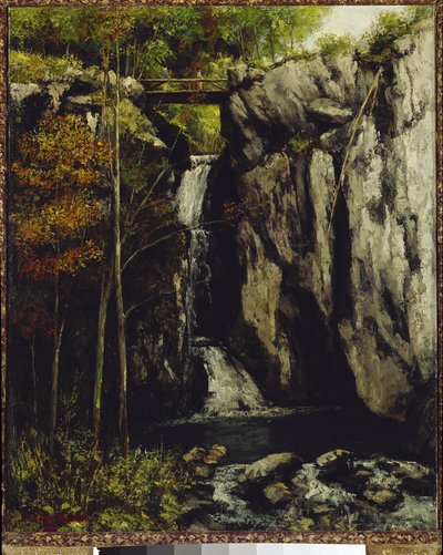 A queda de Gour de Conche, Myon (óleo sobre tela de Gustave Courbet
