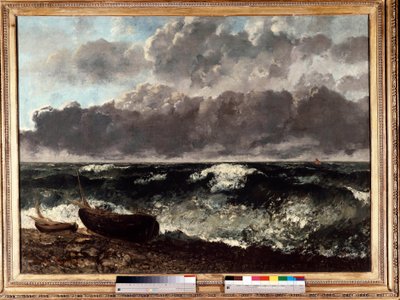 O mar tempestuoso diz que a onda. Pintura de Gustave Courbet (1819-1877) de Gustave Courbet