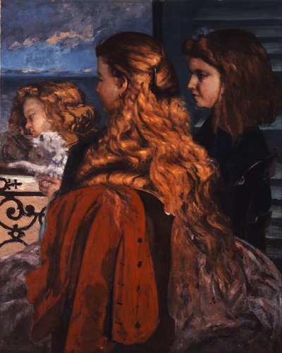 Três jovens inglesas junto a uma janela de Gustave Courbet