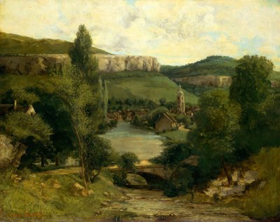 Vista de Ornans, provavelmente meados dos anos 1850. de Gustave Courbet
