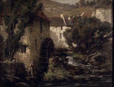 Moinho de água (óleo sobre tela) de Gustave Courbet