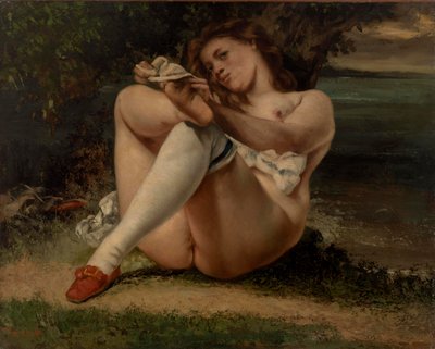 Mulher com meias brancas de Gustave Courbet