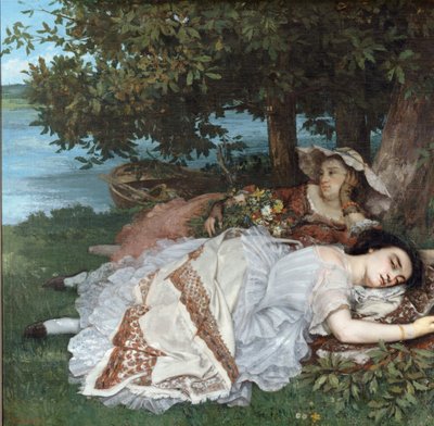 Moças na margem do Sena de Gustave Courbet