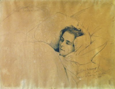 A morte de Maria Konstantinovna Bashkirtseva 1858-1884, 1884. de Gustave Courtois