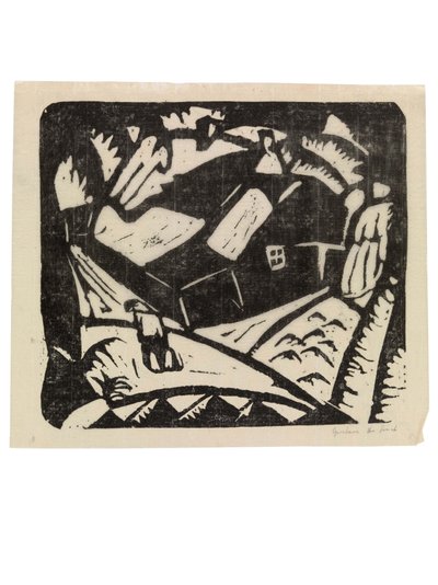 Holandês: Paisagem ou Paisagem com ceifeiras-debulhadoras de batatas de Gustave de Smet
