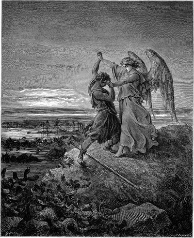 Jacob luta com o anjo (Gen. 32:24-32) de Gustave Dore