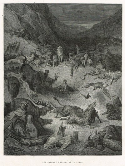 Animais doentes da peste de Gustave Dore