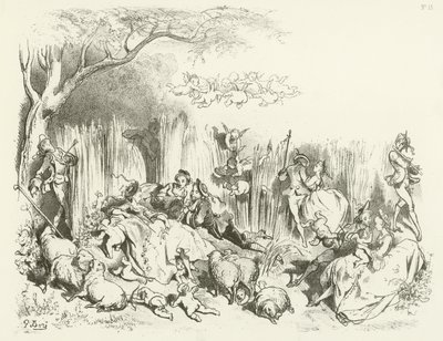 Uma pastoral sob Luís XV (gravura) de Gustave Dore