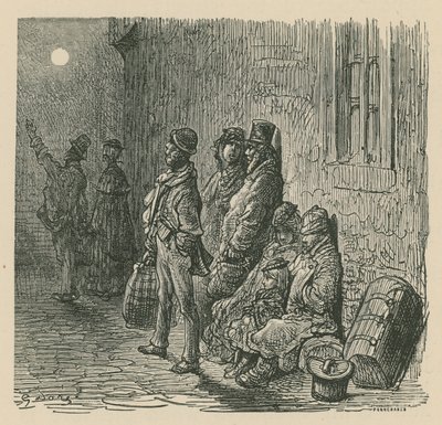 Uma cena da vida londrina de Gustave Dore