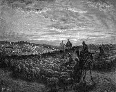Abram na sua viagem a Canaã - Bíblia de Gustave Dore