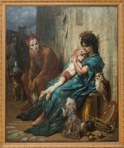 Acrobats - The Saltimbanks" (a criança das feridas) - Pintura de Gustave Dore (1832-1883) de Gustave Dore